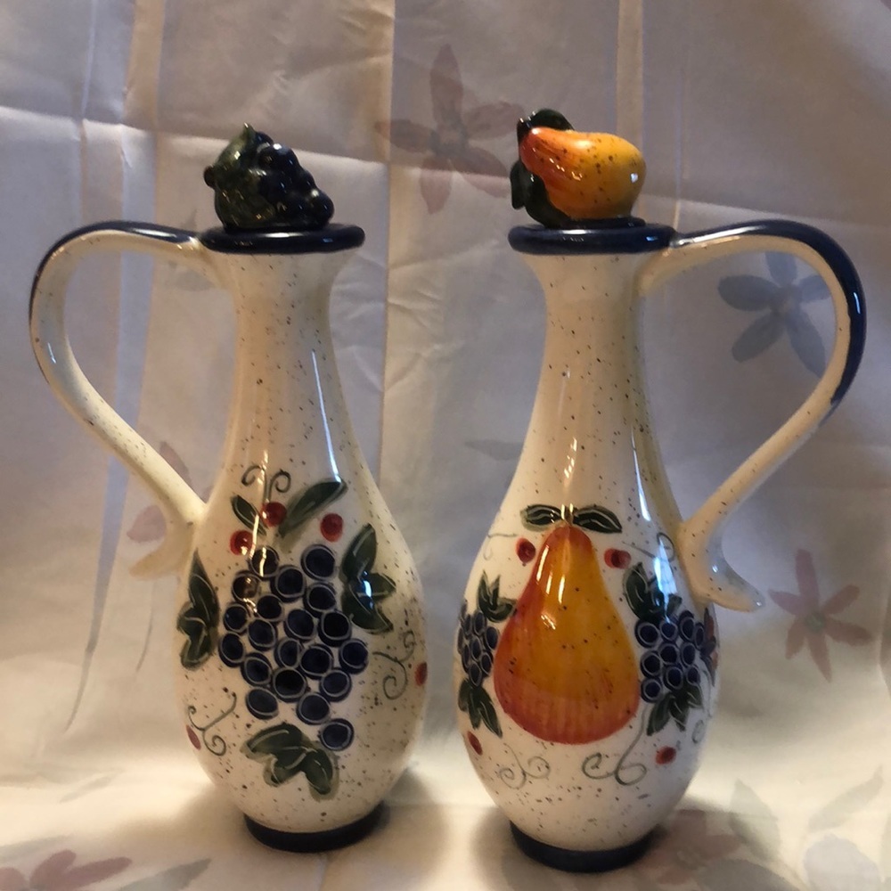 NWOT Julie Ueland f/Harry&David 2001 Decanters/Cruets w/Original Stoppers 10.5x5